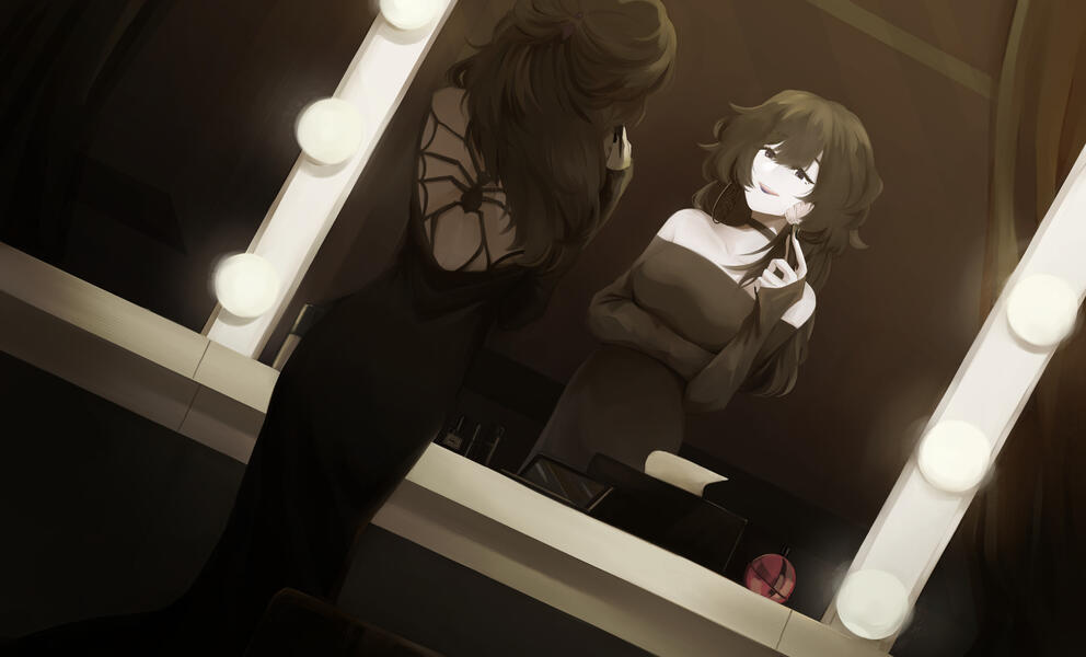 Knee shot + Half shot (2character) | Paint